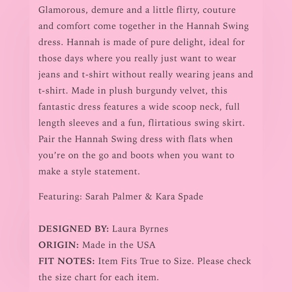 New condition Pinup Girl Clothing “Hannah” babydoll dress in stretch velvet - Picture 4 of 4